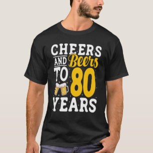 Camiseta Aplausos e cervejas a 80 anos antes Bebendo 80 ano
