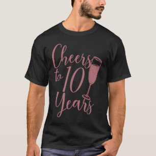 Camiseta Aplausos Para 10 anos Mulheres 10 anos