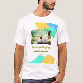 Camiseta aplausos para 50 anos o amor é doce retrô