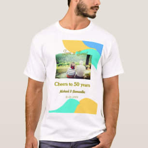 Camiseta aplausos para 50 anos o amor é doce retrô