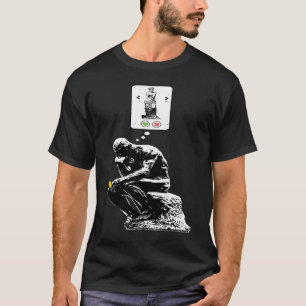 Camiseta Aplicativo de Namorando Rodin Thinker Statue do Ge