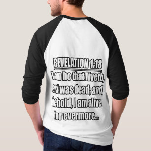 Camiseta Apocalipse 1:18 KJV. Versículo da Bíblia