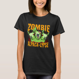Camiseta Apocalipse de Alpaca Zumbi de Halloween Llama Terr