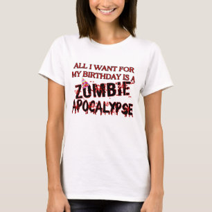 Camiseta Apocalipse do zombi do aniversário