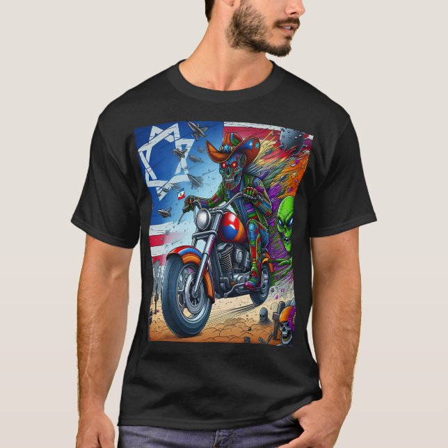 Camiseta Apocalyptic Rider on a Psychedelic Journey (Frente)