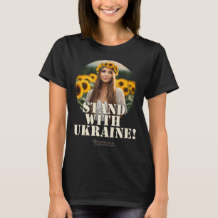 Camiseta Apoiador da Ucrânia Design Menina Campo Girassóis