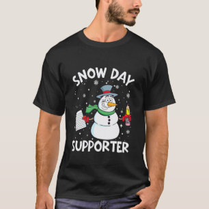 Camiseta Apoiador de Dia de Neve Flocos de Neve Boneco de N