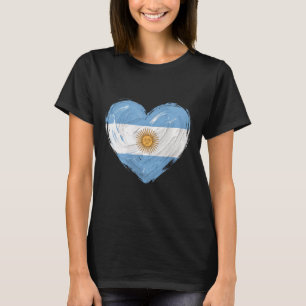 Camiseta Apoiador de Futebol com Coração da Bandeira da Arg