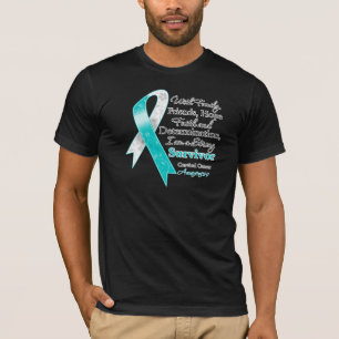 Camiseta Apoiador Forte de Sobrevivente de Câncer Cervical
