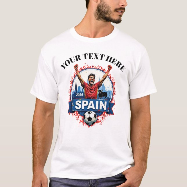 Camiseta Apoiadores do time de futebol da Espanha personali (Frente)