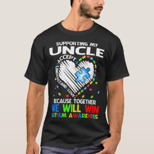 Camiseta Apoiando Meu Tio Juntos Vamos Vencer Autismo Ag
