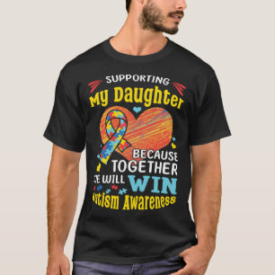 Camiseta Apoiando Minha Filha a Vencer o Puzzle Colorido Au