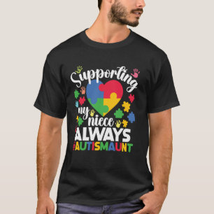 Camiseta Apoiando Minha Sobrinha Orgulhosa Tia Autismo Guer
