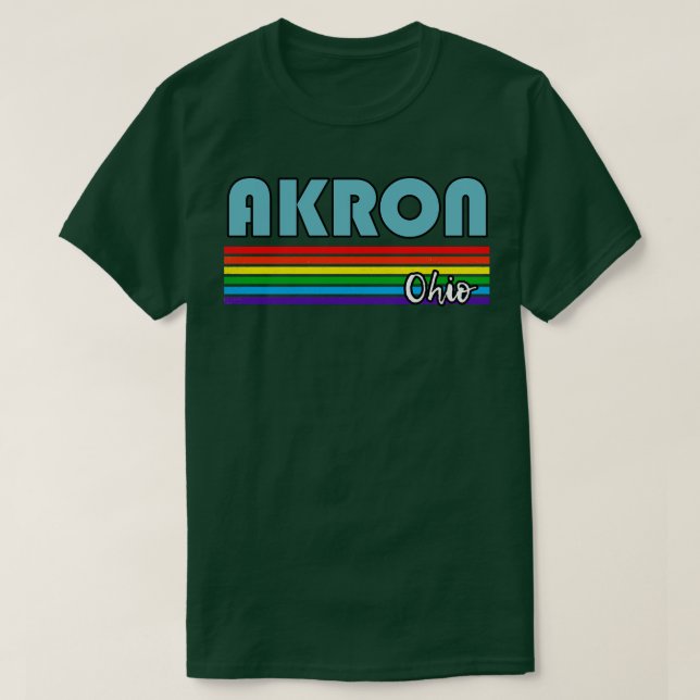 Camiseta Apoiante LGBTQ do Orgulho Akron-Ohio Gift (Frente do Design)