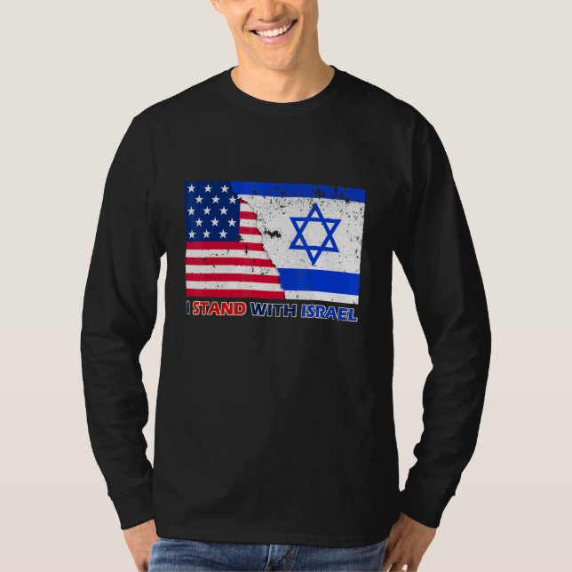 Camiseta Apoiante Pró-Israel Eu Defendo com Israel Patrióti (Frente)