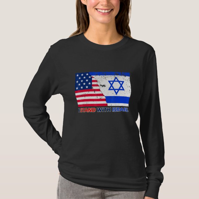 Camiseta Apoiante Pró-Israel Eu Defendo com Israel Patrióti (Frente)