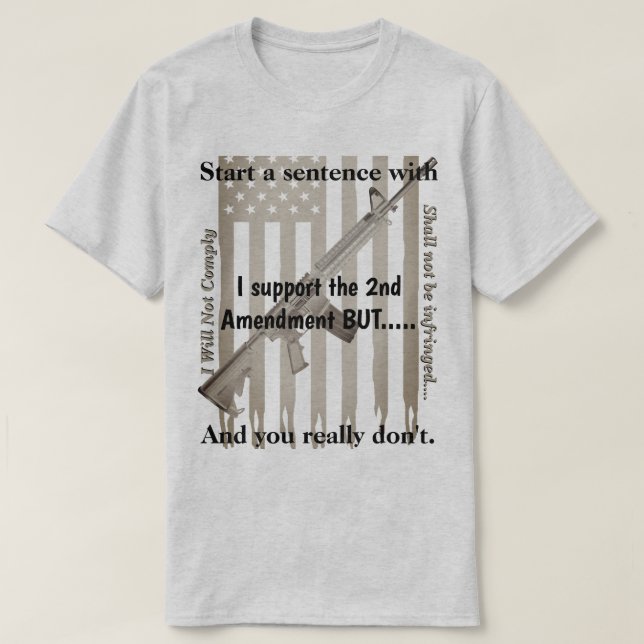 Camiseta Apoiar A Alteração Relativa Ao segundo Não Será Vi (Frente do Design)