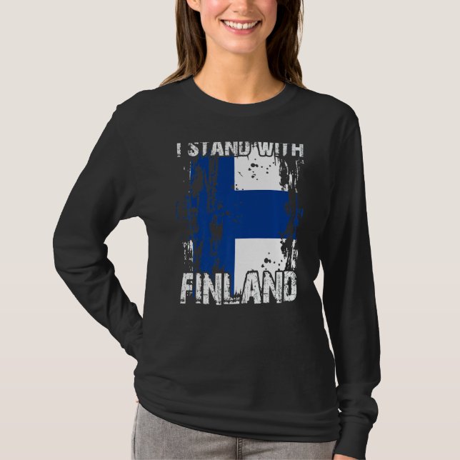 Camiseta Apoiar A Finlândia E A Bandeira Finlandesa (Frente)