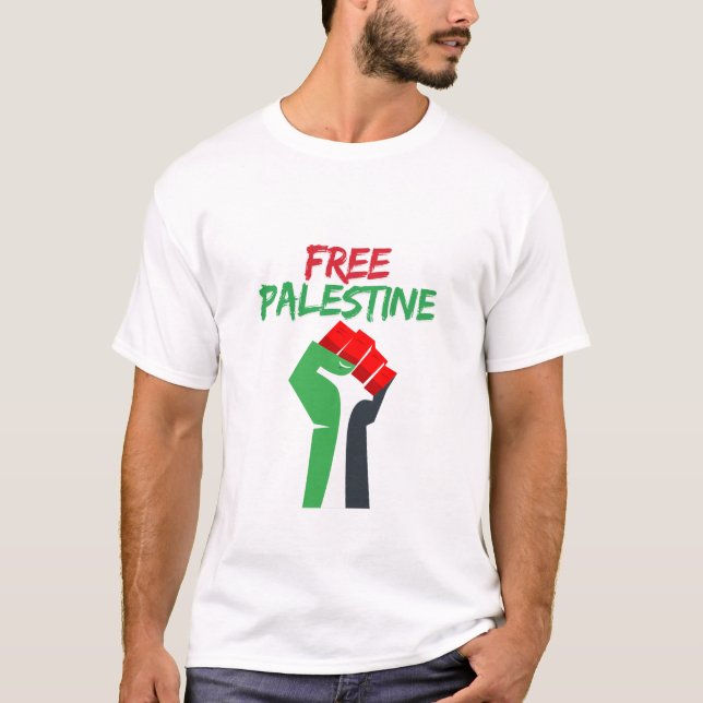 Camiseta Apoiar a Palestina com esta Palestina Livre (Frente)