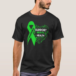 Camiseta Apoiar a Saúde Mental Fita Verde Saúde Mental A