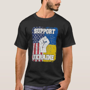 Camiseta Apoiar a Ucrânia Bandeira Americana
