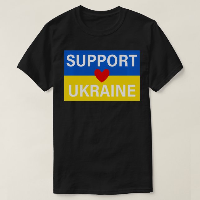 CAMISETA APOIAR A UCRÂNIA COM O CORAÇÃO (Frente do Design)