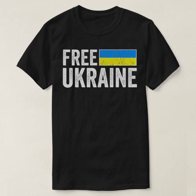 Camiseta Apoiar A Ucrânia I A Par Da Ucrânia Flag Ukr (Frente do Design)