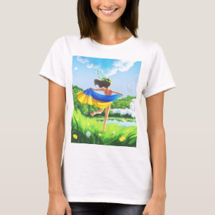 Camiseta Apoiar a Ucrânia Paisagem T-Shirt Bandeira Ucrania