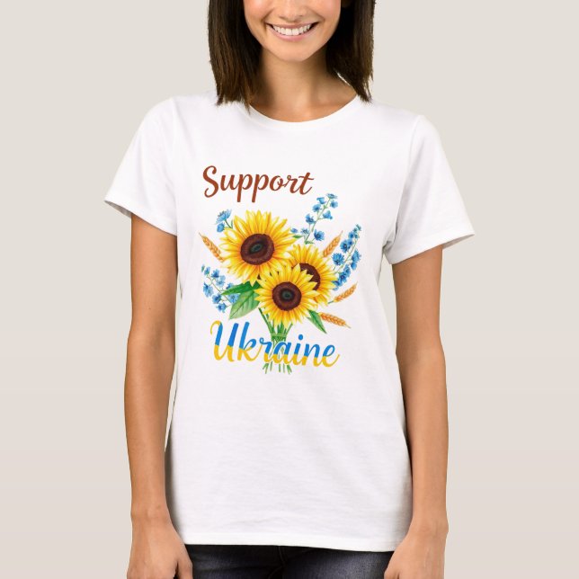 Camiseta Apoiar a Ucrânia Sunflower (Frente)