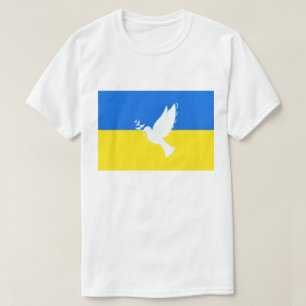 Camiseta Apoiar a Ucrânia T-Shirt Peace Dove Flag Ucraniano
