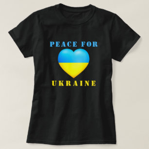 Camiseta Apoiar a Ucrânia T-Shirt Peace Ucraniana Flag Hear