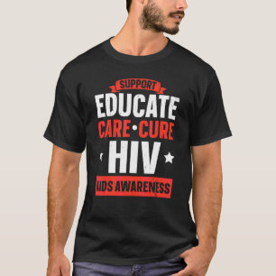 Camiseta Apoiar Educar Cuidar Curar Conscientização sobre H