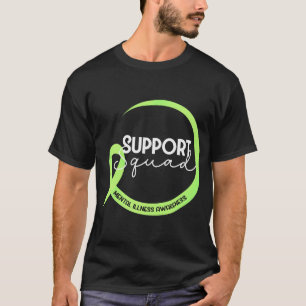 Camiseta Apoiar o Ribbo Verde da Consciência da Doença Ment
