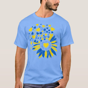 Camiseta Apoiar os homens do coração de bandeiras ucraniana