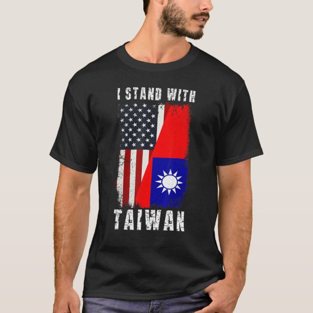 Camiseta Apoiar Taiwan I com bandeira de Taiwan (Frente)