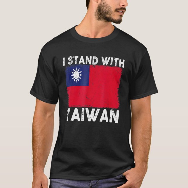Camiseta Apoiar Taiwan I com pavilhão taiwanês (Frente)