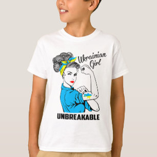 Camiseta Apoie a Garota da Ucrânia Inquebrantável Forte Org