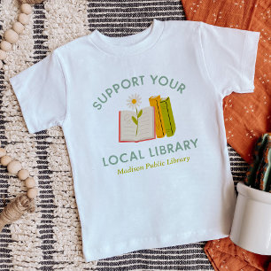 Camiseta Apoie a sua Biblioteca Local Personalizada