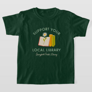 Camiseta Apoie a sua Biblioteca Local Personalizada