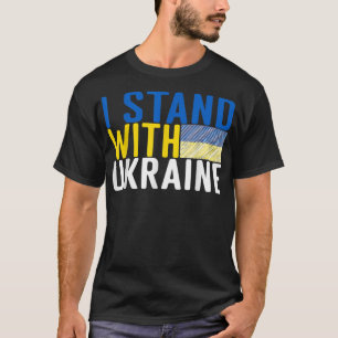 Camiseta Apoie a Ucrânia Eu Estou Com a Bandeira da Ucrânia