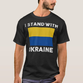 Camiseta Apoie a Ucrânia Eu Estou Com a Bandeira da Ucrânia