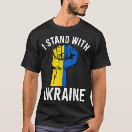 Camiseta Apoie a Ucrânia Eu Estou Com a Bandeira da Ucrânia