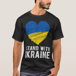 Camiseta Apoie a Ucrânia Eu Estou Com a Bandeira da Ucrânia