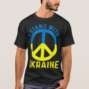 Camiseta Apoie a Ucrânia Eu Estou Com a Bandeira da Ucrânia
