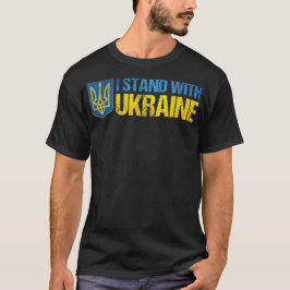 Camiseta Apoie a Ucrânia Eu Estou Com a Bandeira da Ucrânia
