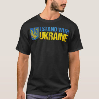 Camiseta Apoie a Ucrânia Eu Estou Com a Bandeira da Ucrânia
