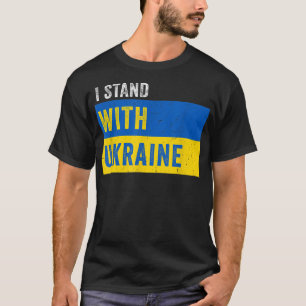 Camiseta Apoie a Ucrânia Eu Estou Com a Bandeira da Ucrânia