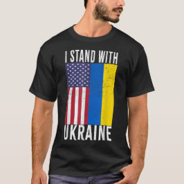Camiseta Apoie a Ucrânia Eu Estou Com a Bandeira da Ucrânia