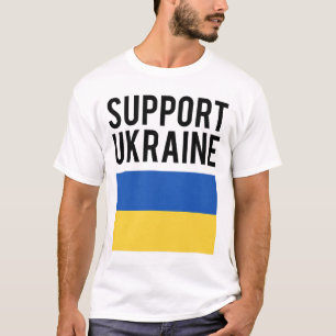 Camiseta Apoie a Ucrânia - Letras Negras em Negrito - F