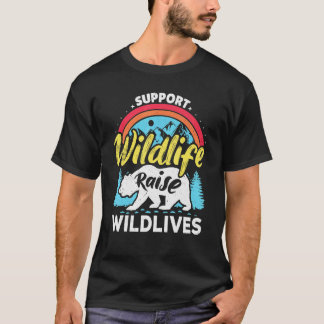 Camiseta Apoie a Vida Selvagem Criar Meninos Crianças Selva